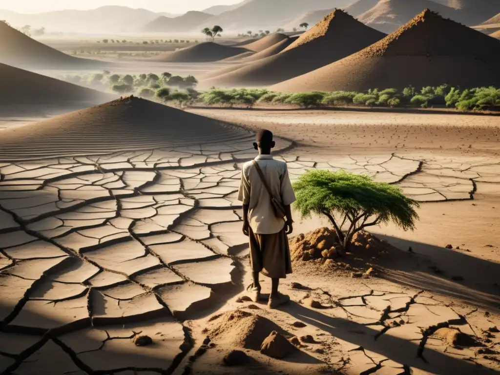 Tierra agrietada, cultivos marchitos y agricultores preocupados reflejan el impacto del cambio climático en la pobreza global