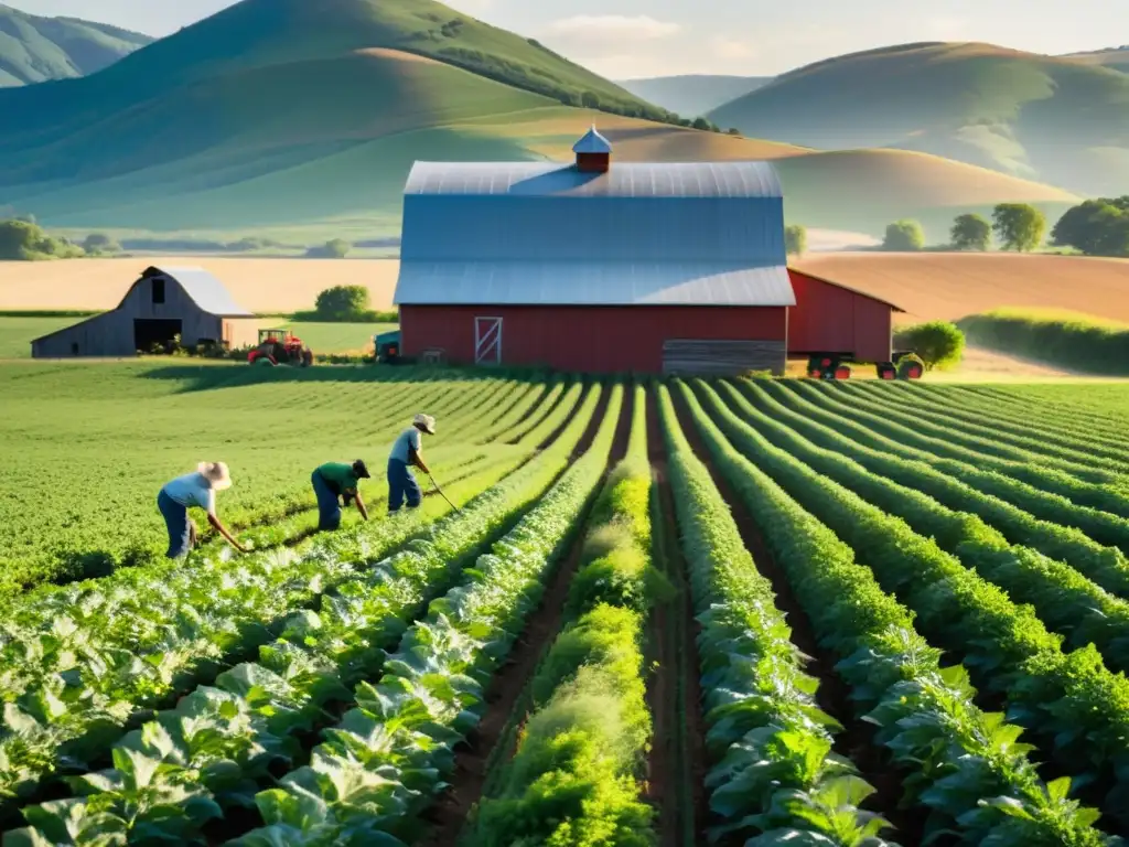 Trabajadores agrícolas cuidando cultivos bajo el sol, evocando la protección derechos trabajadores agrícolas