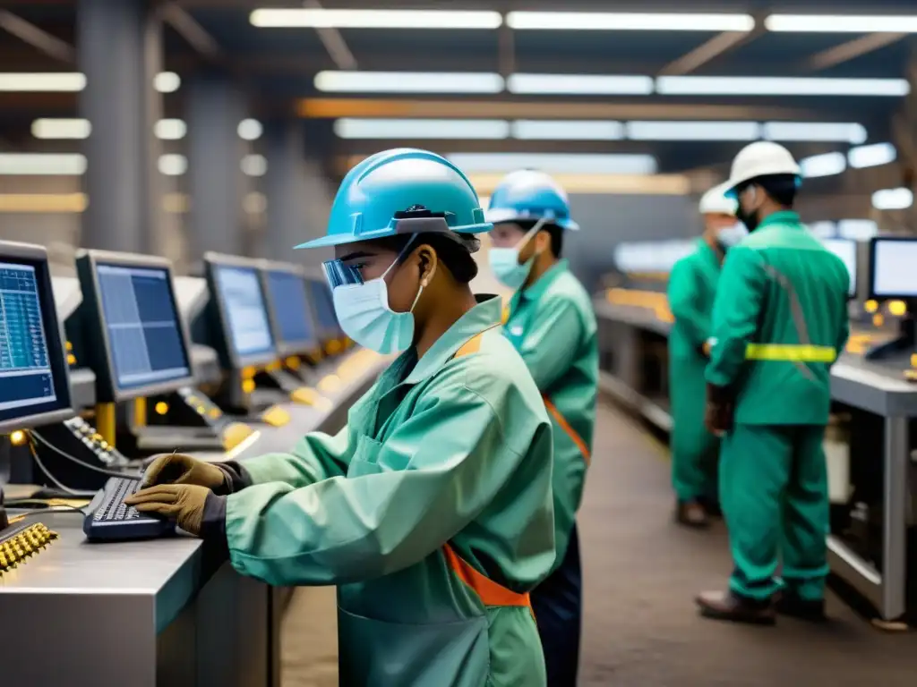 Trabajo industrial: diversidad laboral en fábrica Trabajadores en fábrica con impacto de tratados libre comercio derechos laborales