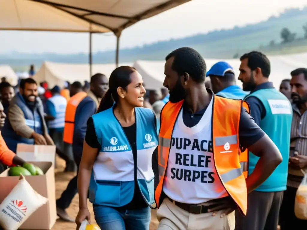 Trabajadores de la solidaridad internacional ayudando en crisis humanitarias