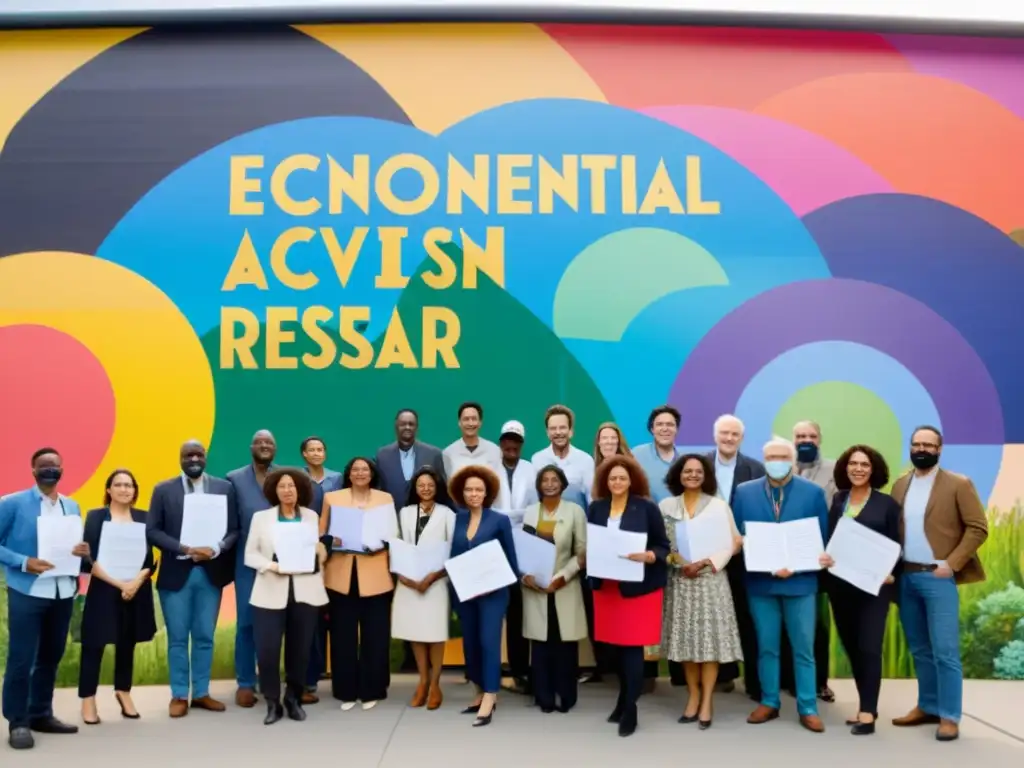 Unidos por el activismo ambiental y la ciencia, diverso grupo destaca la urgencia con un mural colorido que muestra la conexión entre ambos