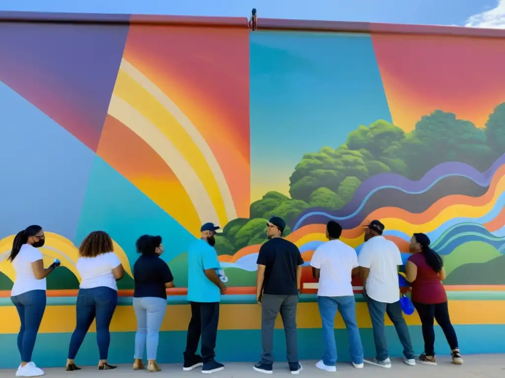 Unidos por la creatividad, artistas de diversas culturas desafían barreras en un mural de esperanza y diversidad