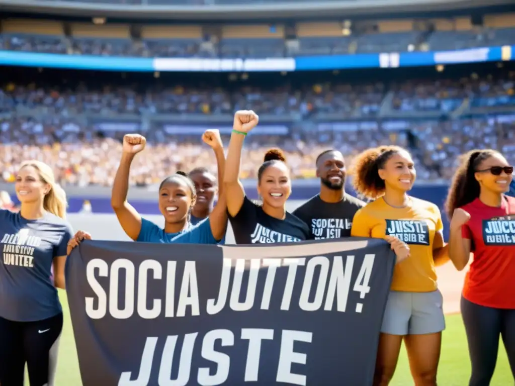 Unidos por los derechos humanos, atletas activistas levantan sus puños con determinación en un estadio lleno