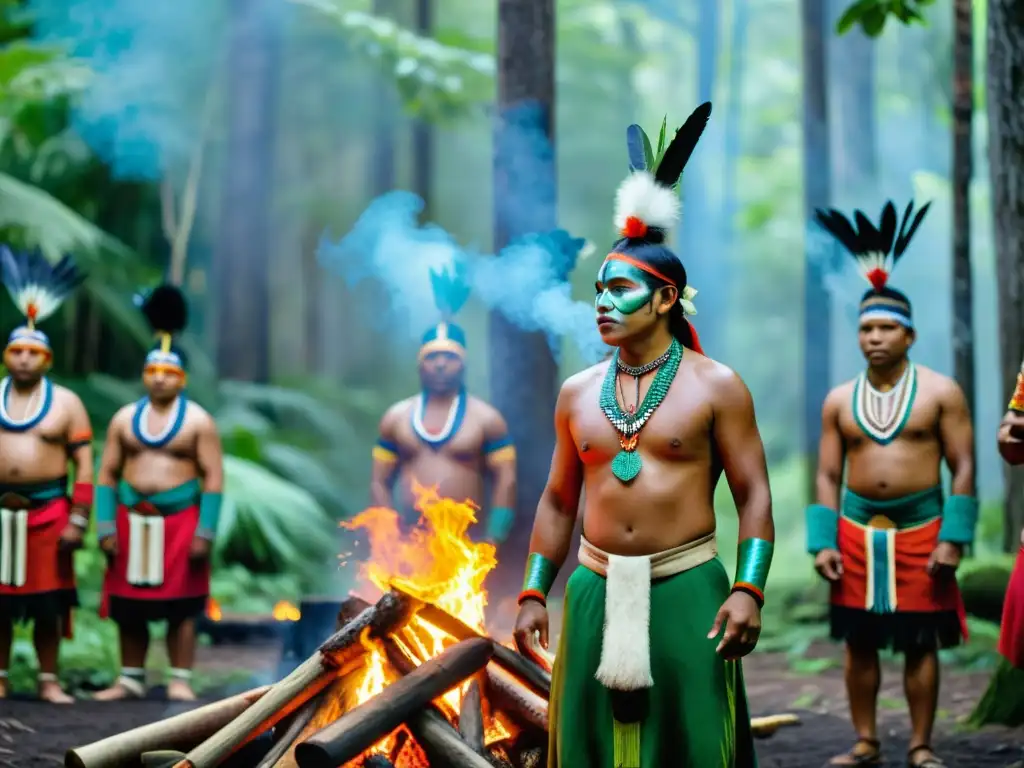 Una vibrante ceremonia de pueblos originarios en la exuberante naturaleza, llena de historia y cultura