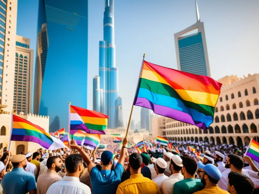 Un vibrante rally por los derechos LGBTQ+ en Medio Oriente, con diversidad y determinación en una ciudad conservadora