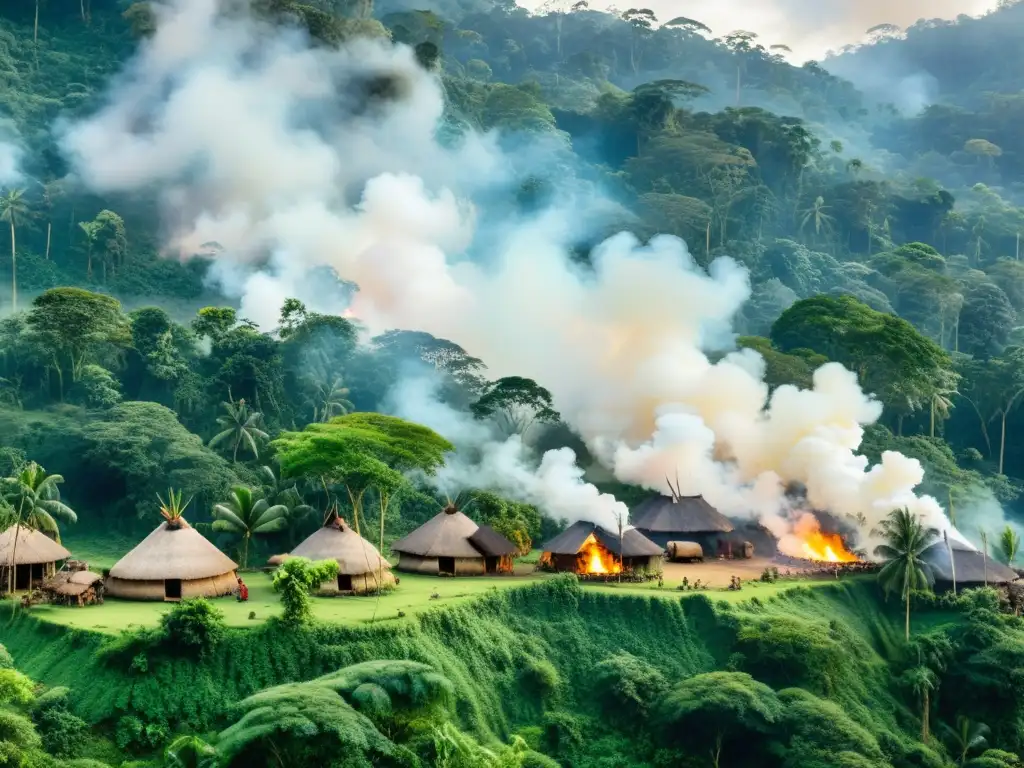 Vida comunitaria de pueblos indígenas en la selva