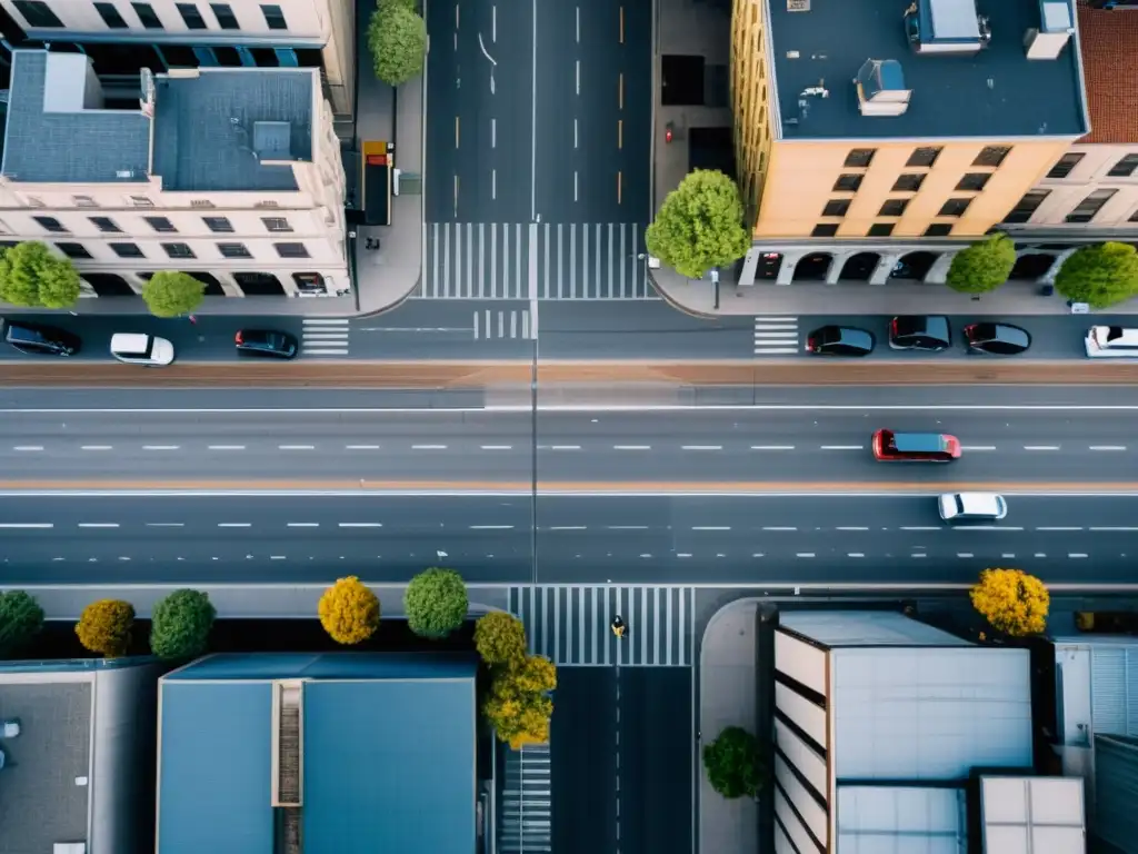 Vista aérea de una ciudad con calles vacías y negocios cerrados, mostrando el impacto pandemias derecho trabajo global