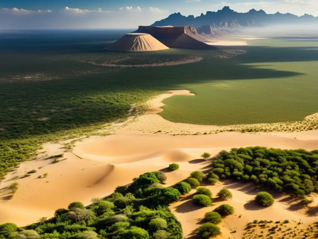 Vista aérea del desierto de Wirikuta en México, con sitios sagrados, ceremonias indígenas y la presencia de la minería