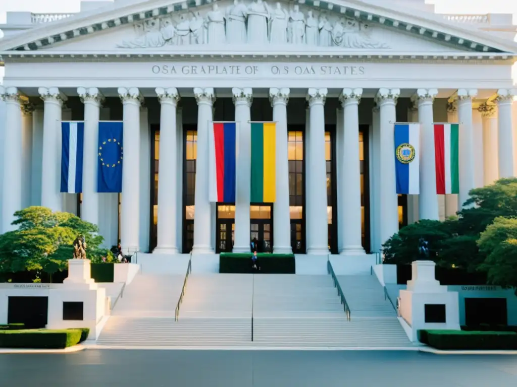 Vista aérea de la Asamblea General de la OEA en Washington D