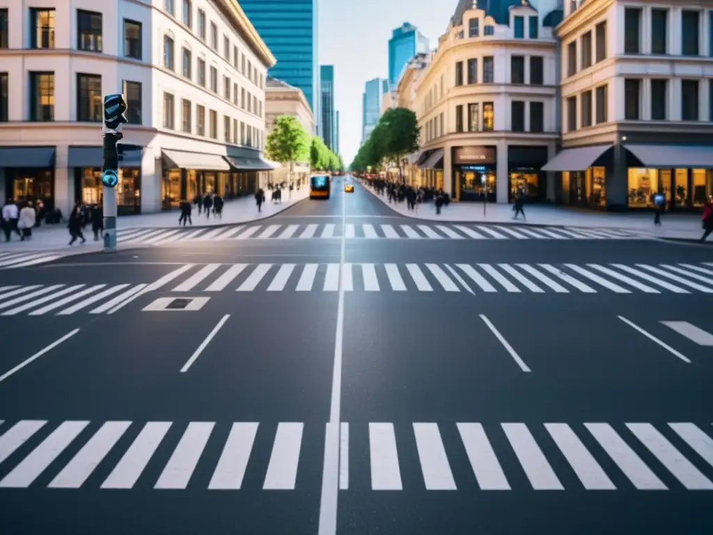 Vista de calle urbana con cámaras de vigilancia en cada esquina, evocando el impacto de la inteligencia artificial en los derechos humanos