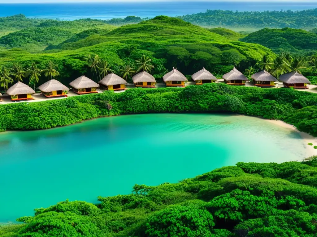 Vista panorámica de la vibrante región Kuna Yala en Panamá, destacando la autonomía del Pueblo Kuna en su entorno natural y culturalmente rico