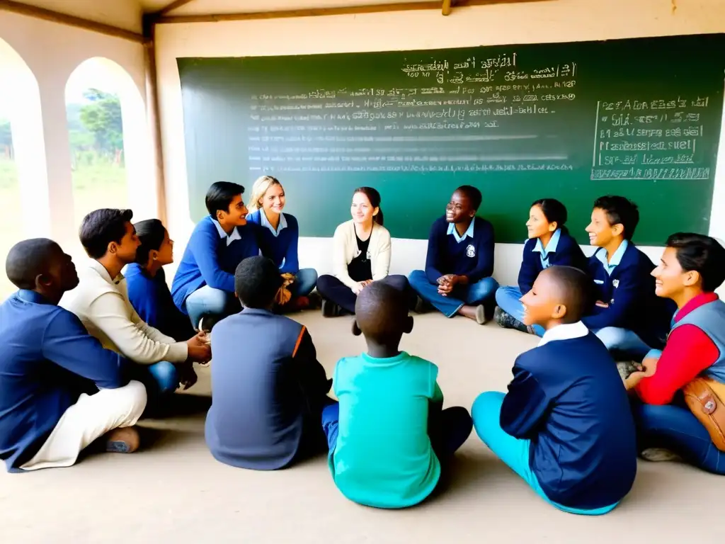 Voluntarios educan desplazados en inspiradora escuela al aire libre, promoviendo derechos humanos y esperanza a través de la educación